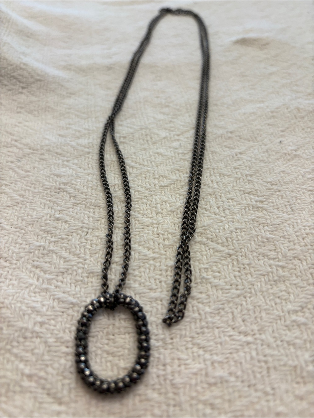 Boho Bundle of 3 Black Cord and Gunmetal Tree of Life Necklace with Pink Accent - Picture 5 of 10